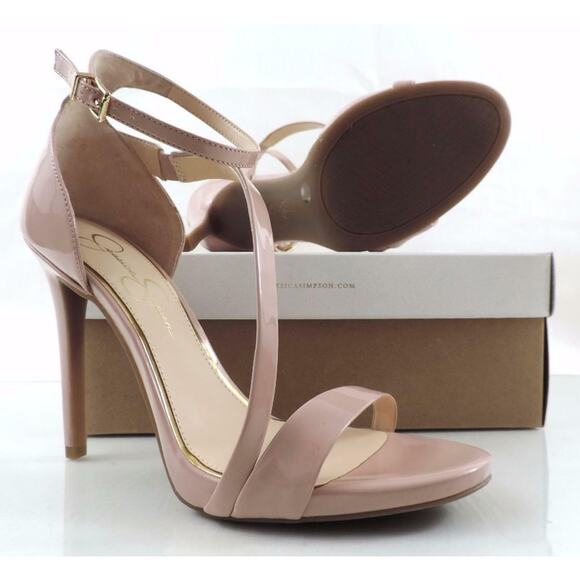 Jessica Simpson Rayli Ankle Strap Sandal Heels Nude Blush Patent Size 10 - Picture 6 of 6